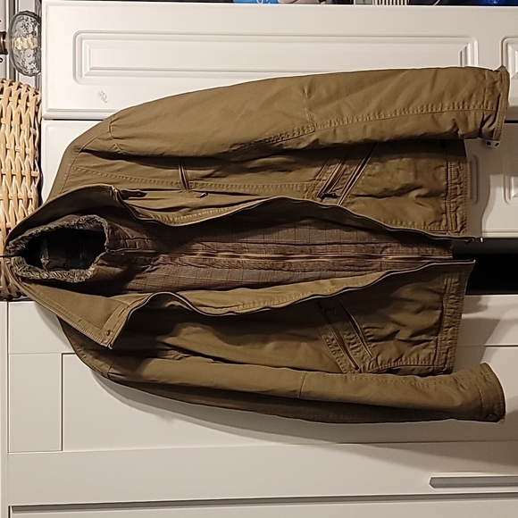 Zara Man Sport Classic Men's Double Jacket Sz XXL Tan Faux Fur Mock Heavyweight - Picture 11 of 14